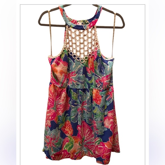 Lilly Pulitzer Kinley Dress in Beckon Blue Jungle Utopia Size 12 - Picture 1 of 9